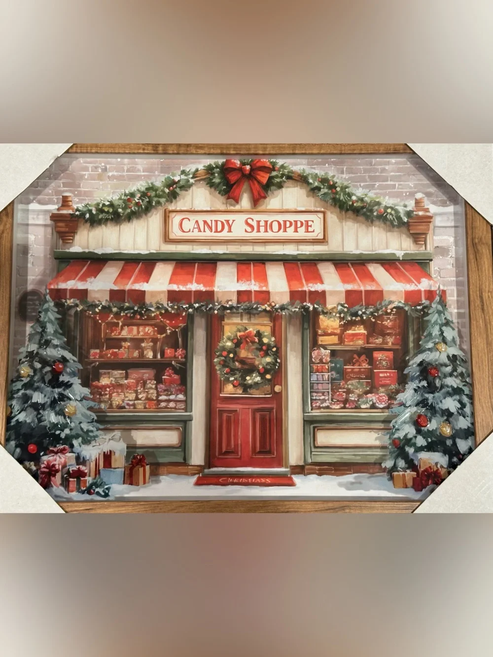 SET OF 2! Winter Coffee Shop & Christmas Candy Shop Shadow Box Wall Art Pictures